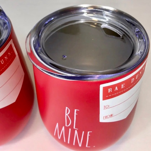 Rae Dunn BE MINE Two Insulated Stemless Tumblers NEW - Picture 2 of 5